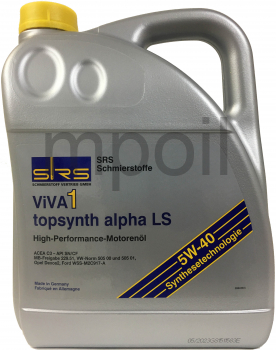 Масло SRS VIVA1 Topsynth alpha LS 5W-40 5л